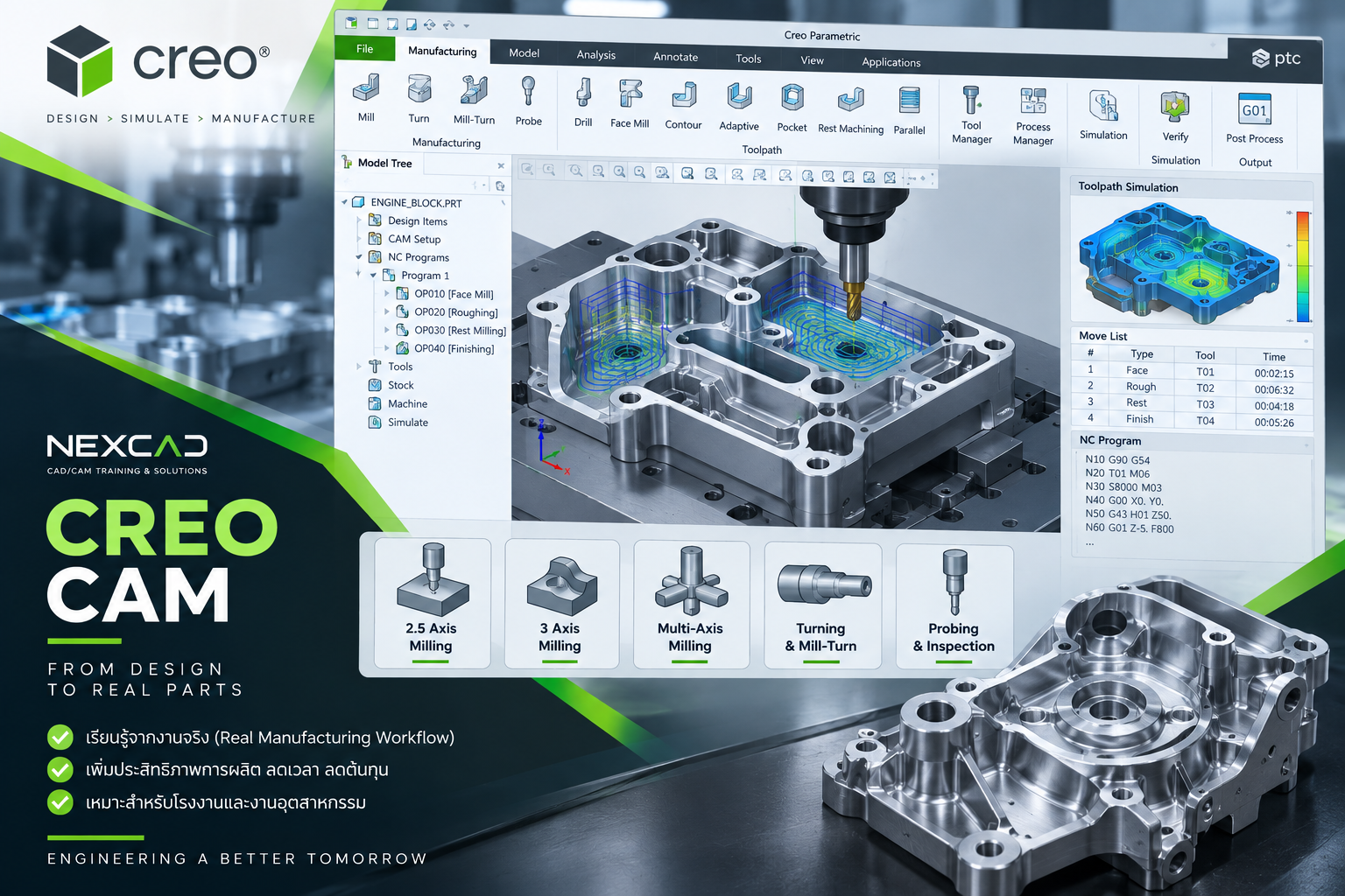 Creo Manufacturing และ CAM Workflow สำหรับงานผลิตจริง
